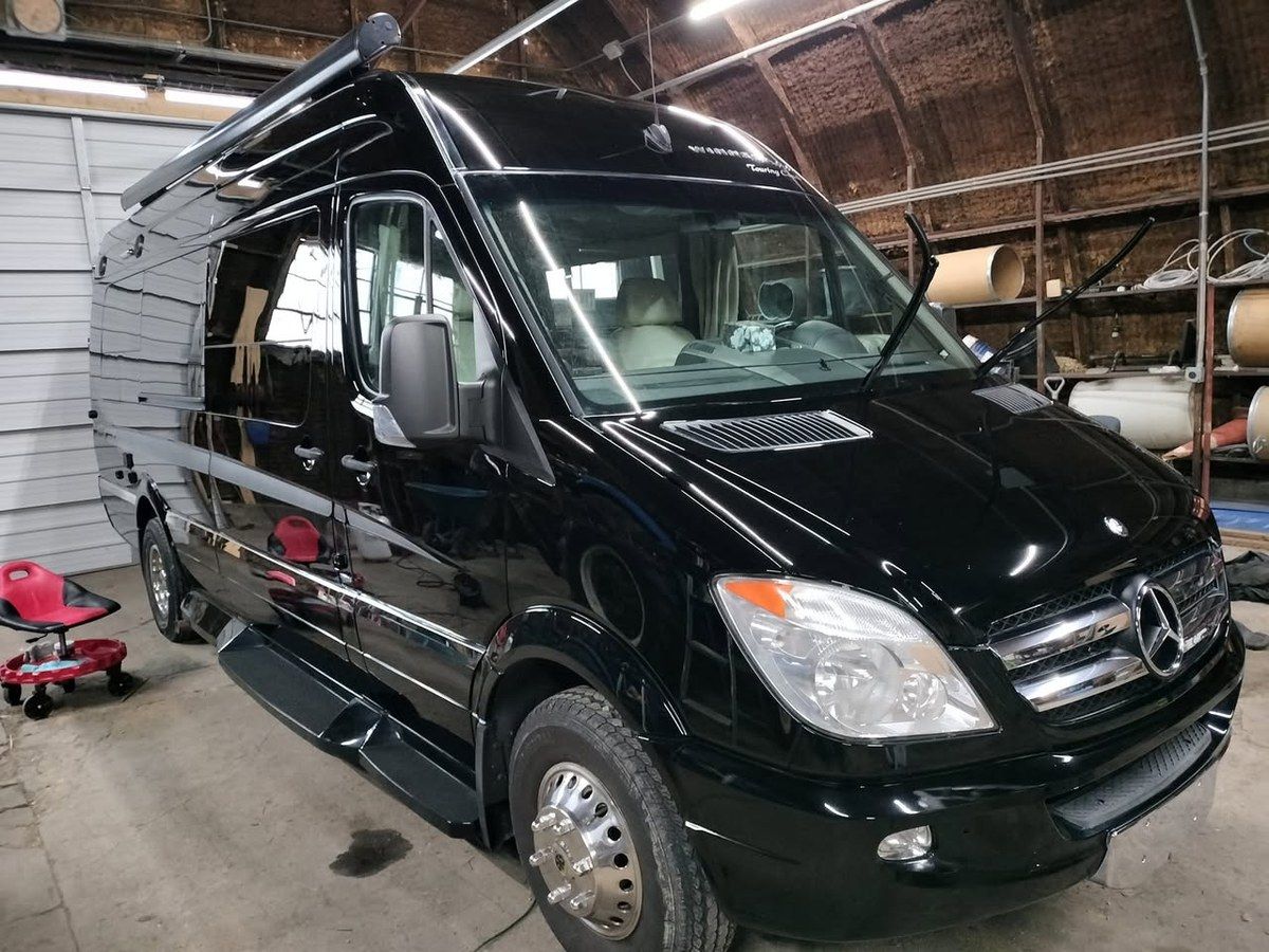 After — Sprinter camper van with mirror finish